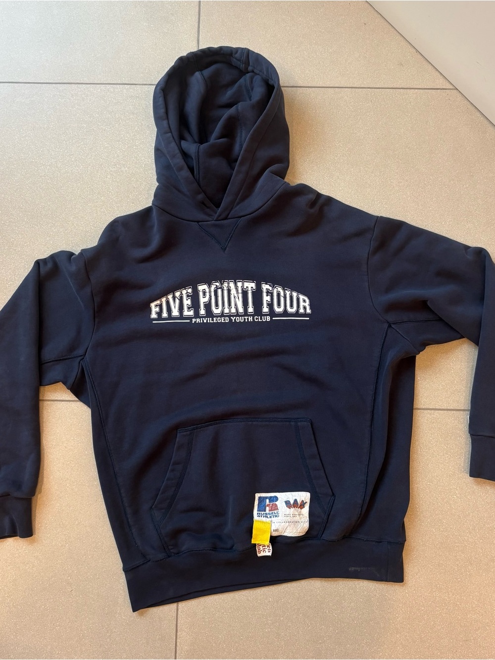 Russell Athletic Navy Crewneck Hoodie with Chest Logo